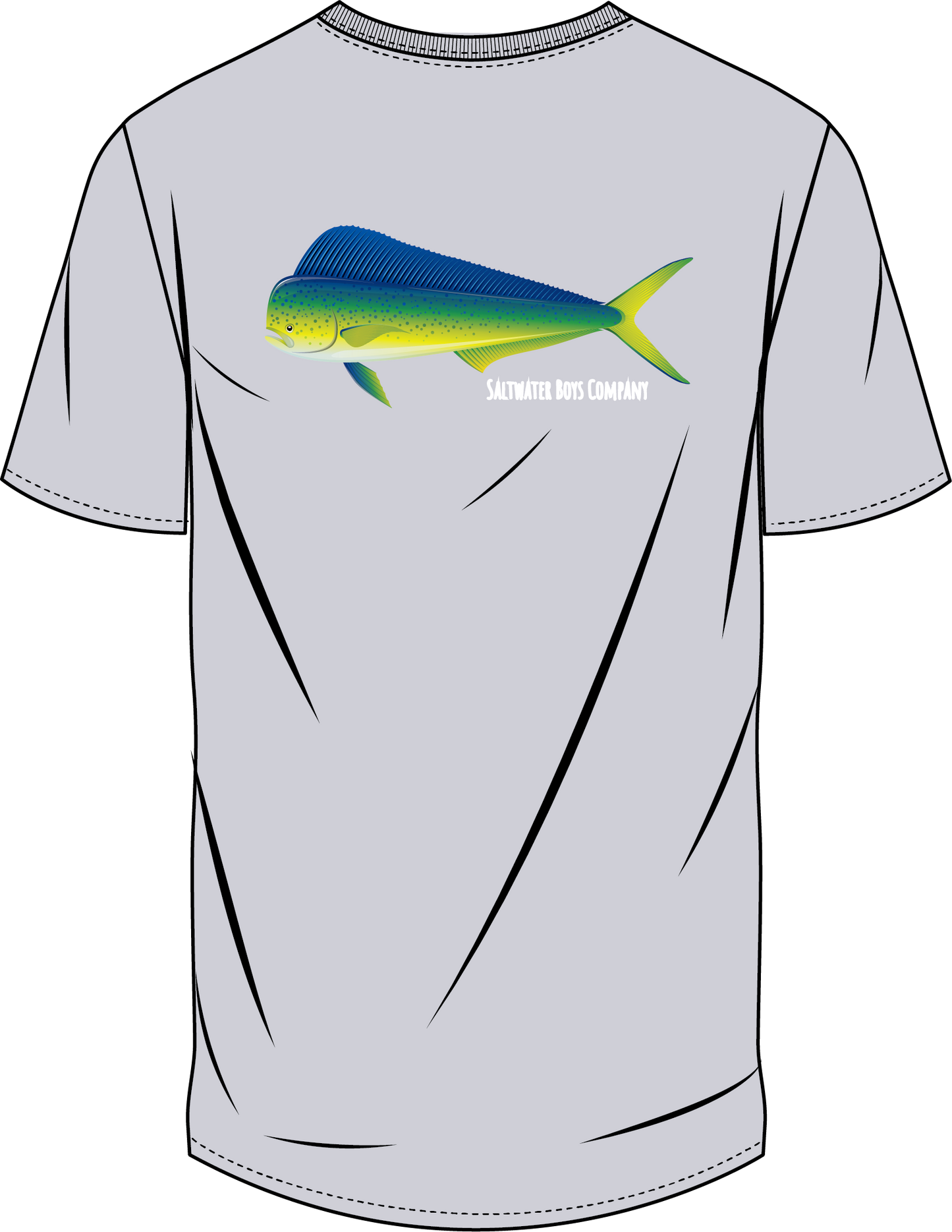 Saltwater Boys Company - Mahi SS Boys Graphic Tee Grey with fish design.