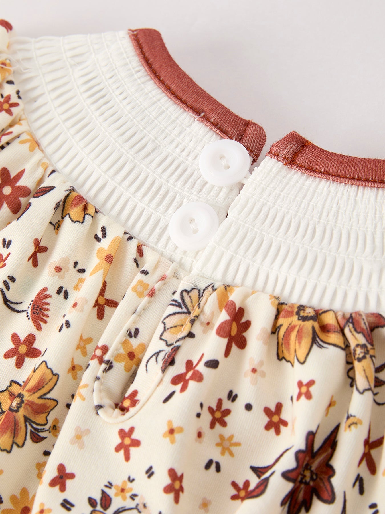 Colorful Floral Smocked Church Christ Bishop Christening Baby Girl Romper