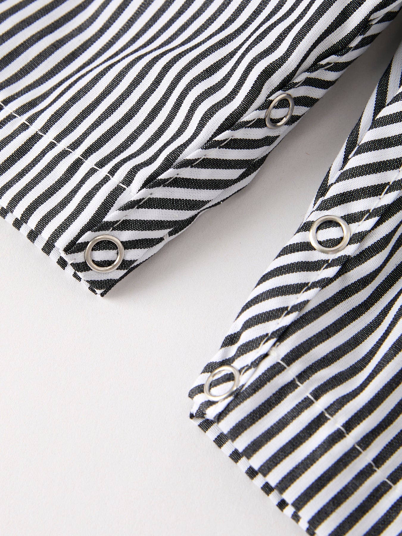 Halloween Striped Ghost Embroidered Baby Boys Romper