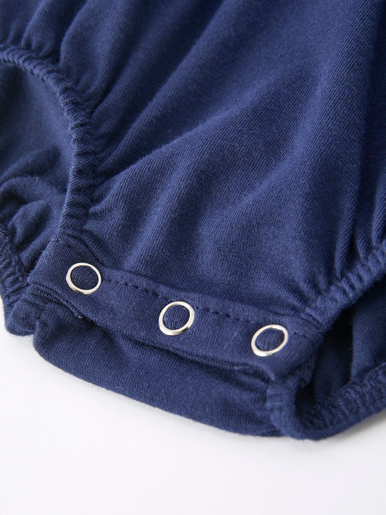 Christmas Holiday Celebration Baby Girls Romper: Navy with Santa Sleigh