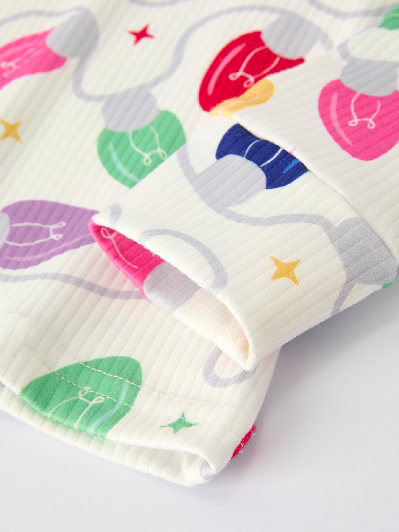 Christmas Girls Colorful Light Bulb Baby Pajama Set: Fun and Cozy