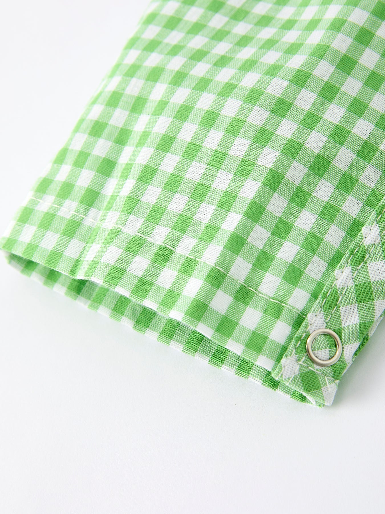 Christmas Tree Smocked Baby Romper with Green Plaid