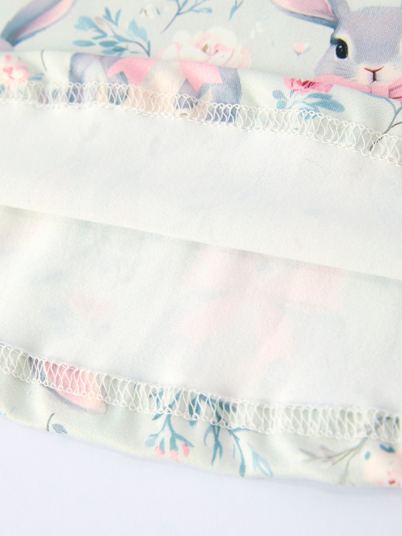 Easter Bunny Bow Print Twirl Short Sleeve Dress