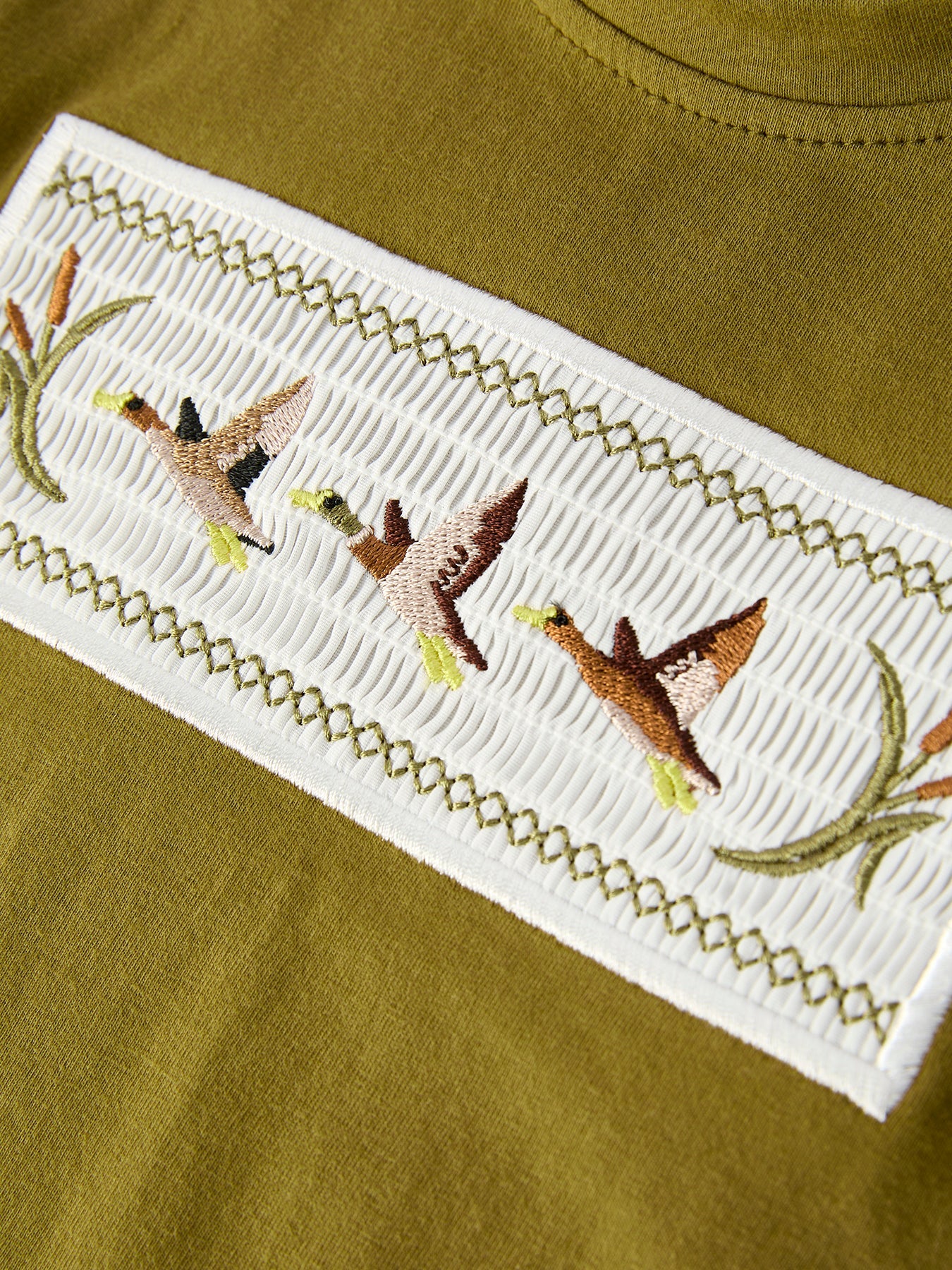 PREORDER Duck Embroidery Boys Set Green Tee and Camo Shorts