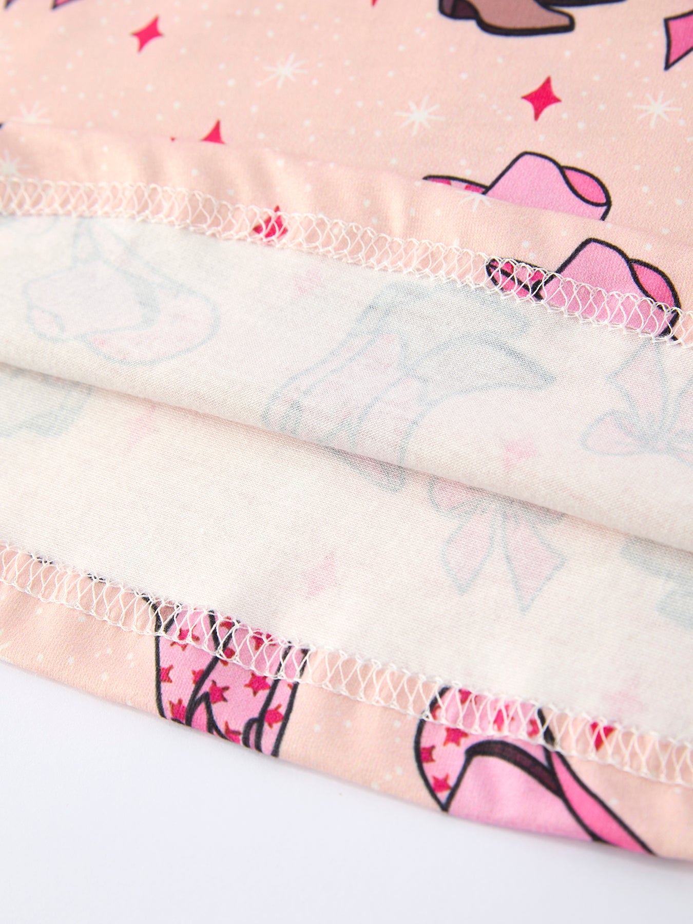Western print dress fabric close-up