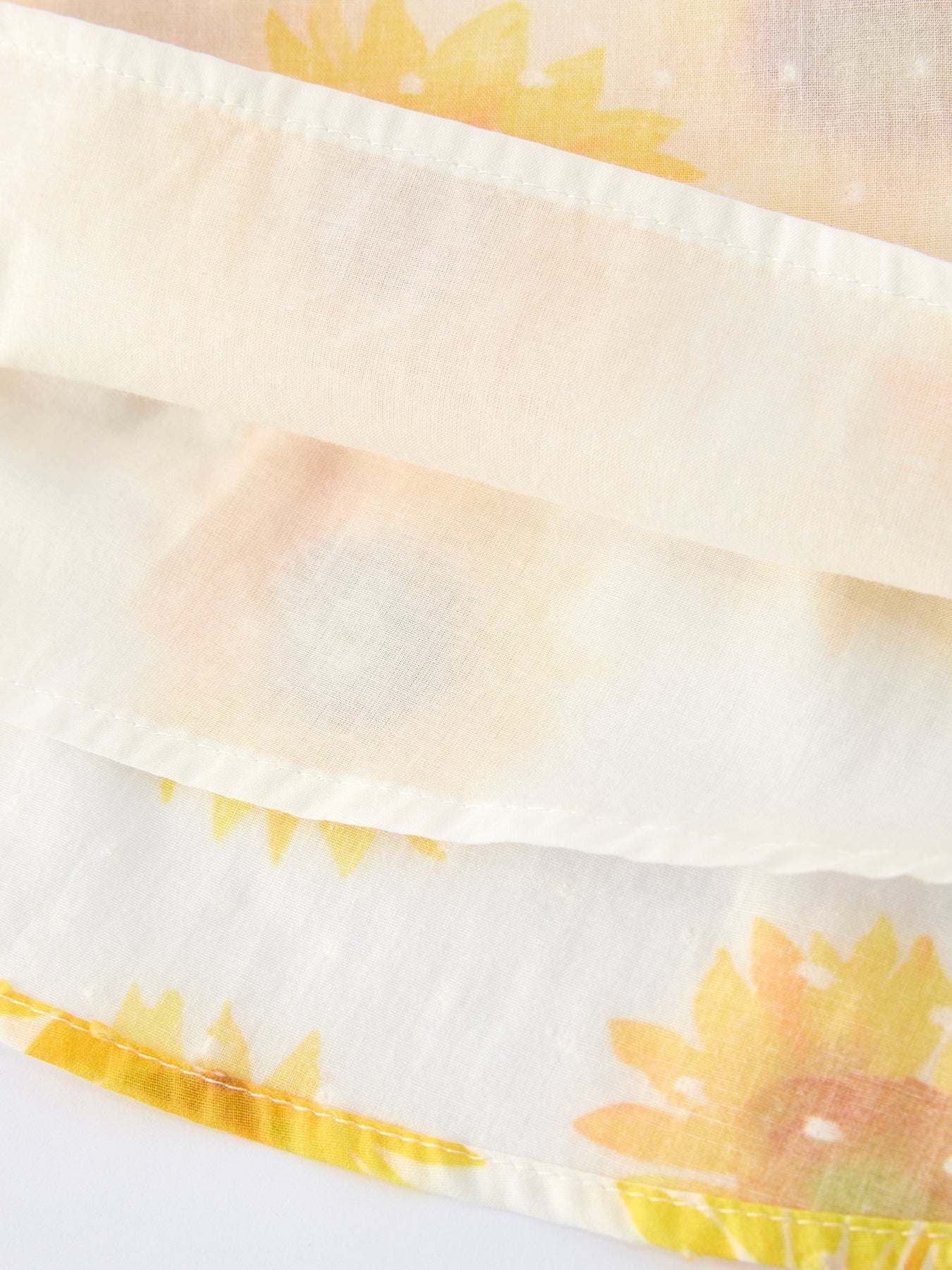 Sunflower Girls Smocked Ruffle Dress fabric and material close-up