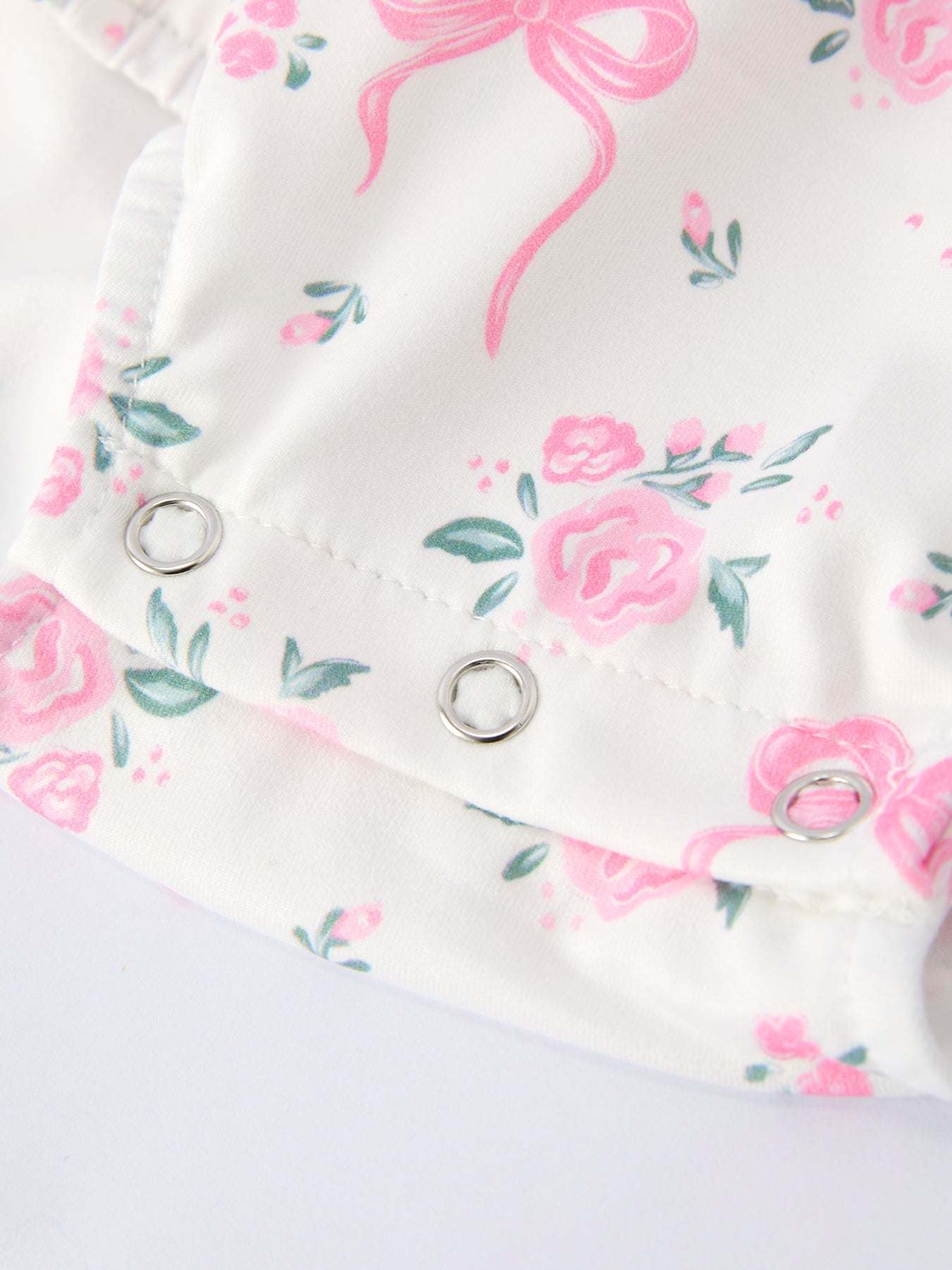 Floral Baby Girls Bow Ruffle Romper