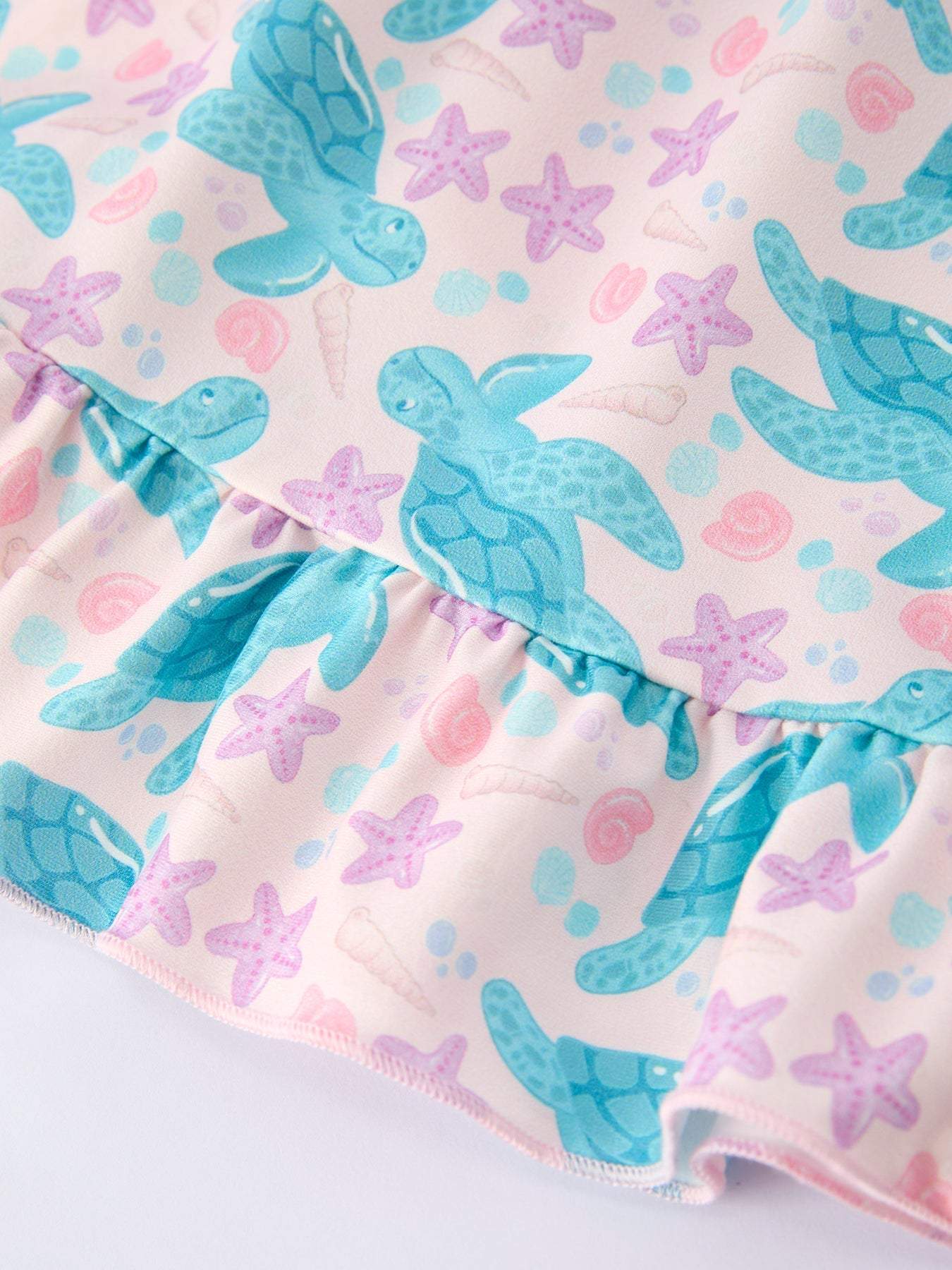 Ocean Animal Sea Turtle Girl Ruffle Dress