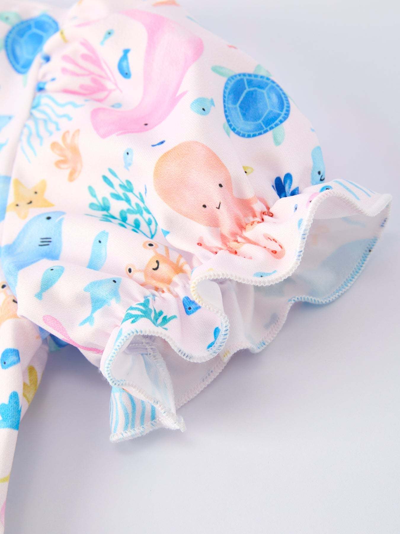 Ocean Animal Print Girl Ruffle Dress