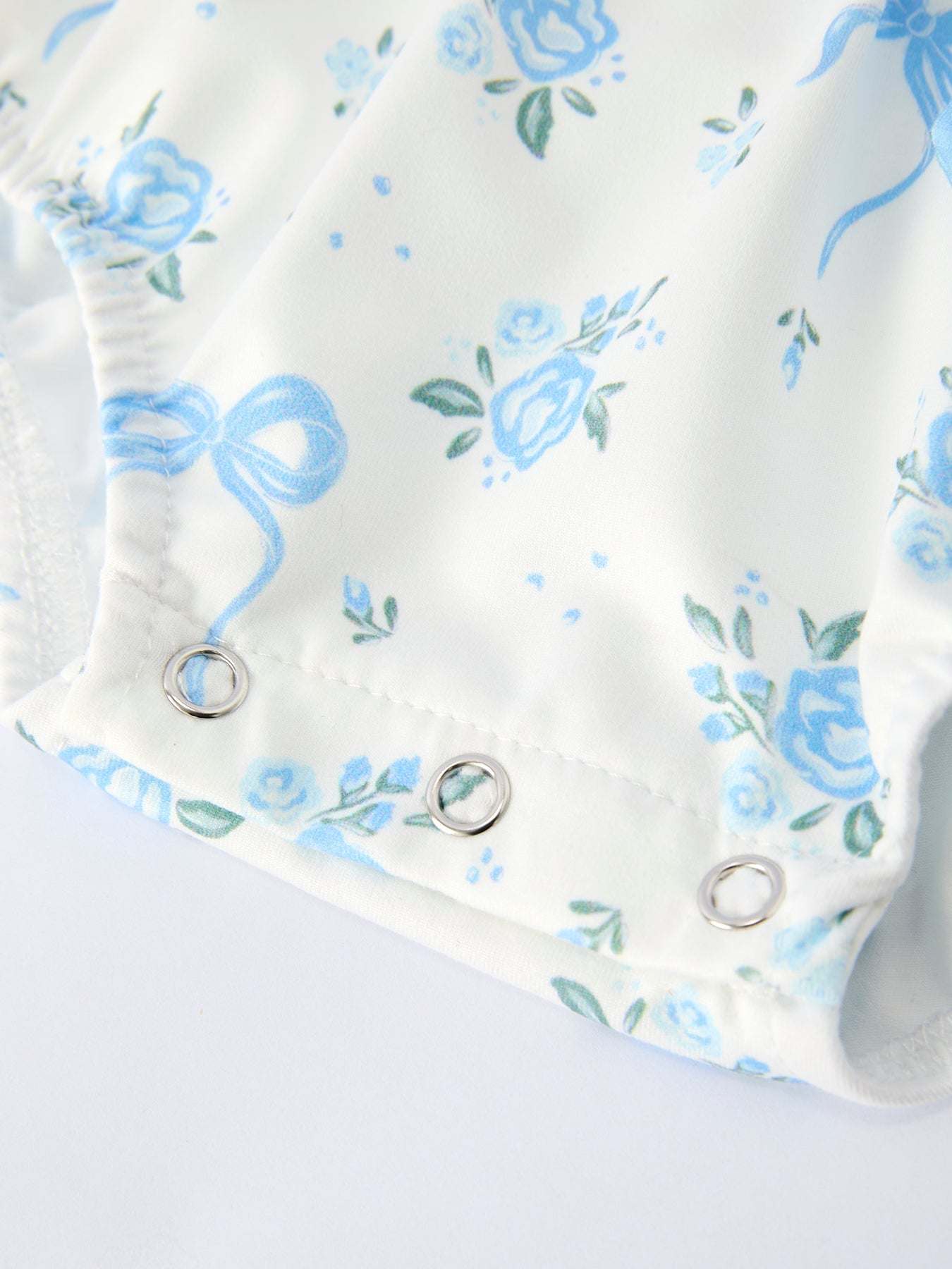 Spring Floral Girls Romper Bow Ruffle
