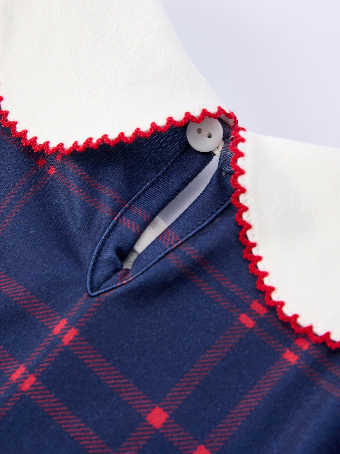 Back To School Apple Plaid Girls Dress Scallop Hem Bow - fabric and material close-up
