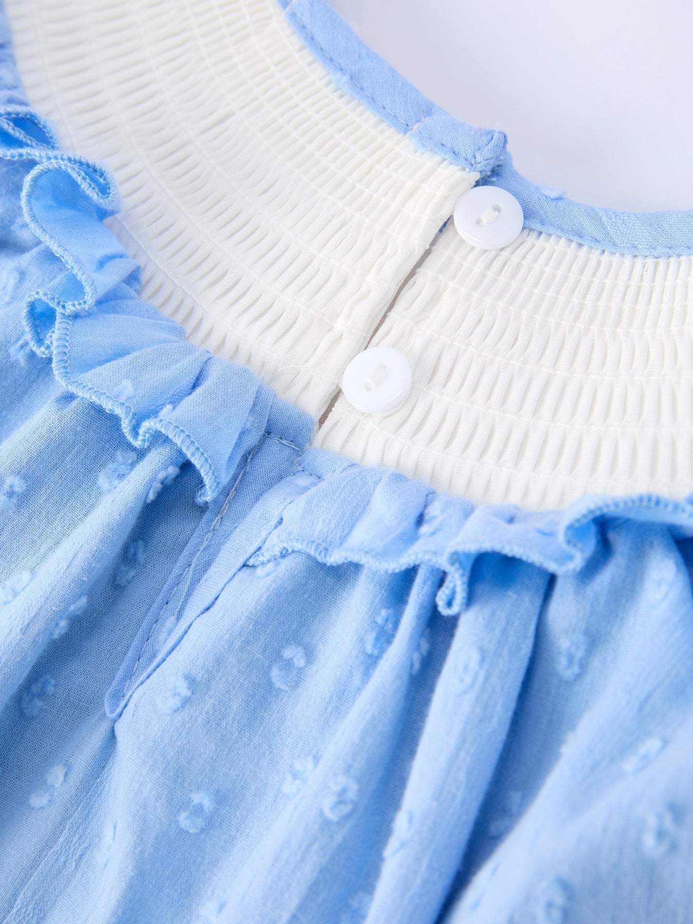 4th of July Flag Girls Bloomer Set Ruffle Collar Outfit - fabric and material close-up