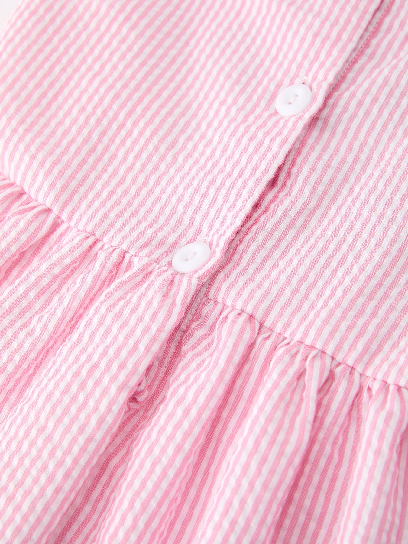Girls Back To School Bow Twirl Dress Ruffle Applique Pink - fabric and material close-up