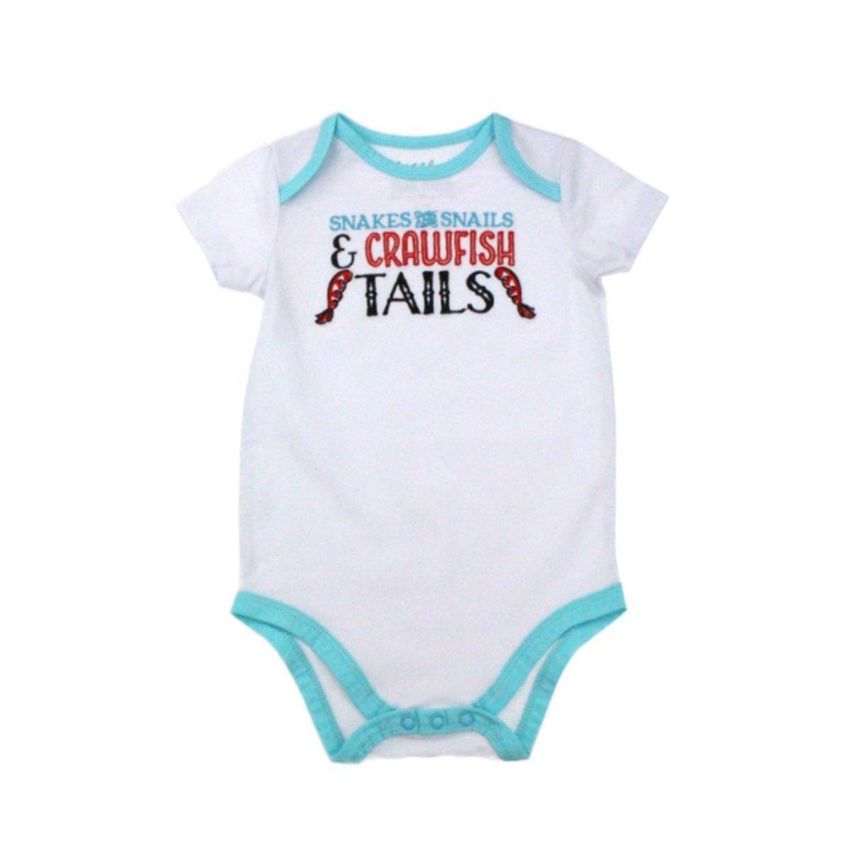 3-6 Month Onesie: Snakes and Snails and Crawfish Tails Gulf Coast Baby Onesie