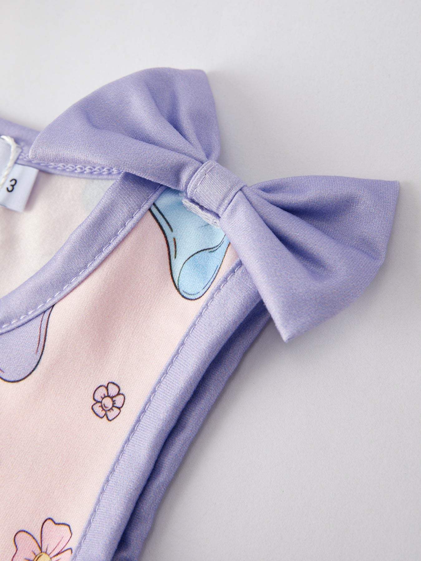 Girls Purple Bow Sleeveless Vest Top and Shorts Set
