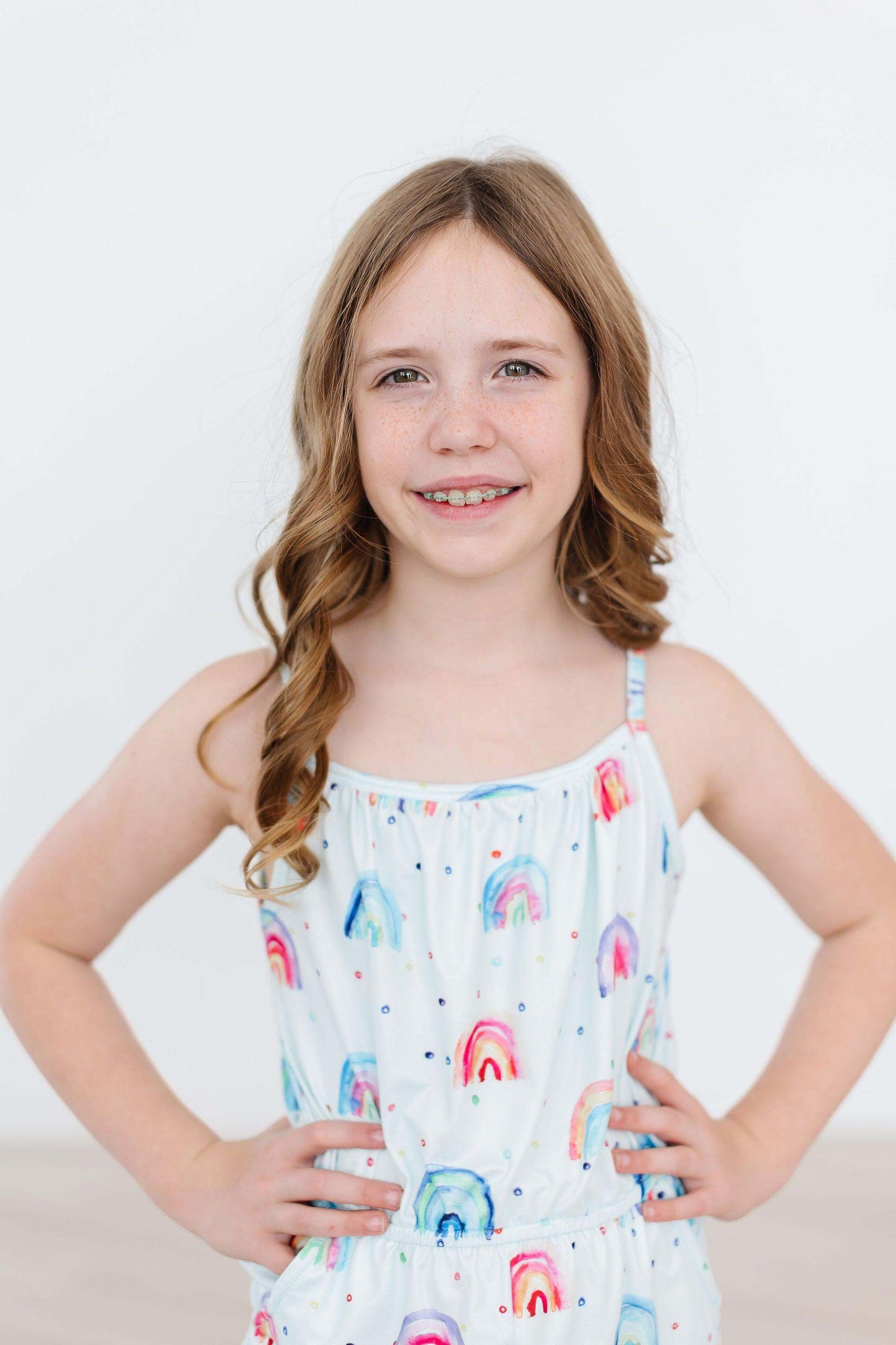 SALE Rainbow Grooves Strappy Play Romper