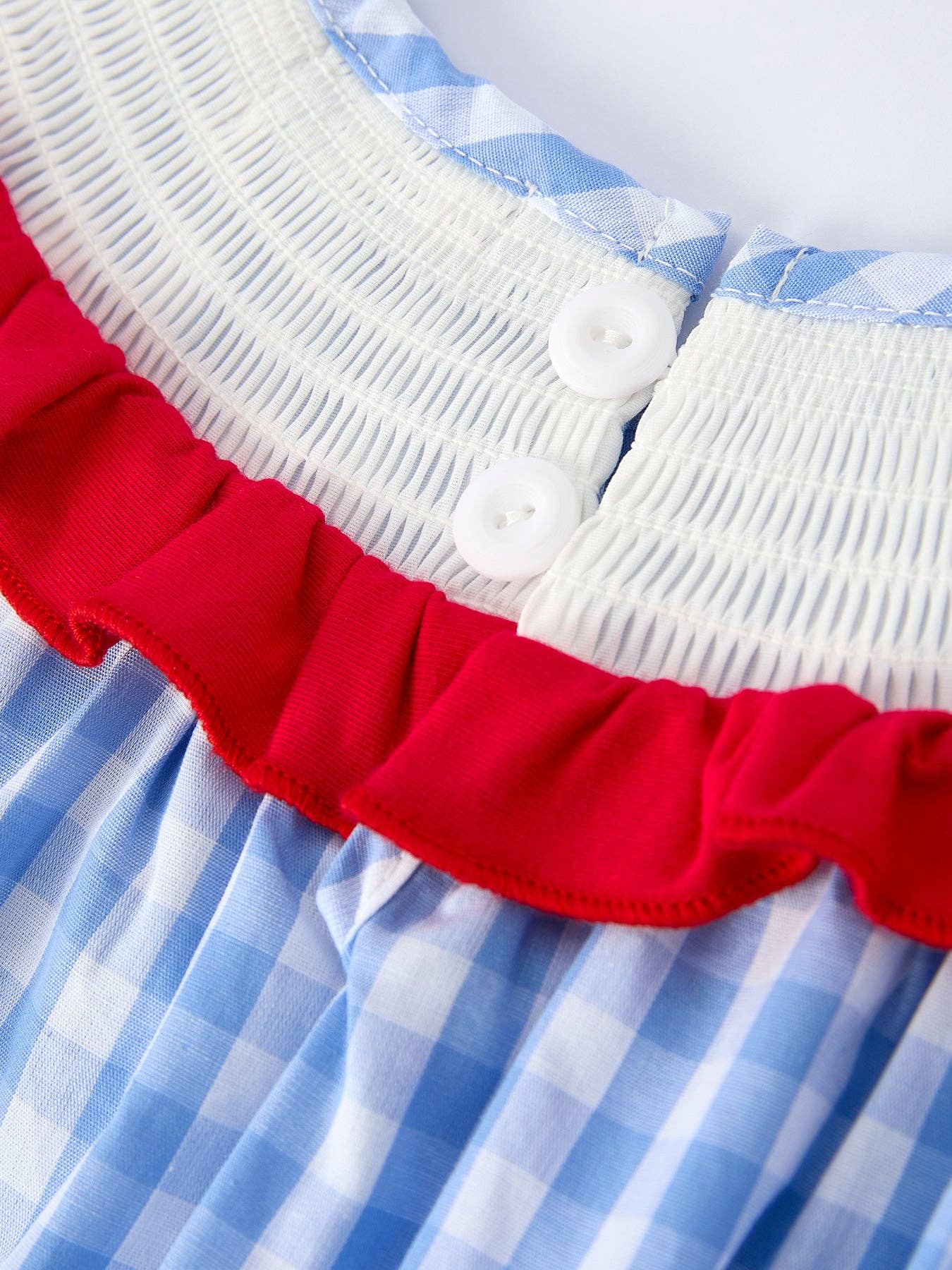 Rylee Faith Designs - Girls Summer Strawberry Bow Embroidered Smocked Dress