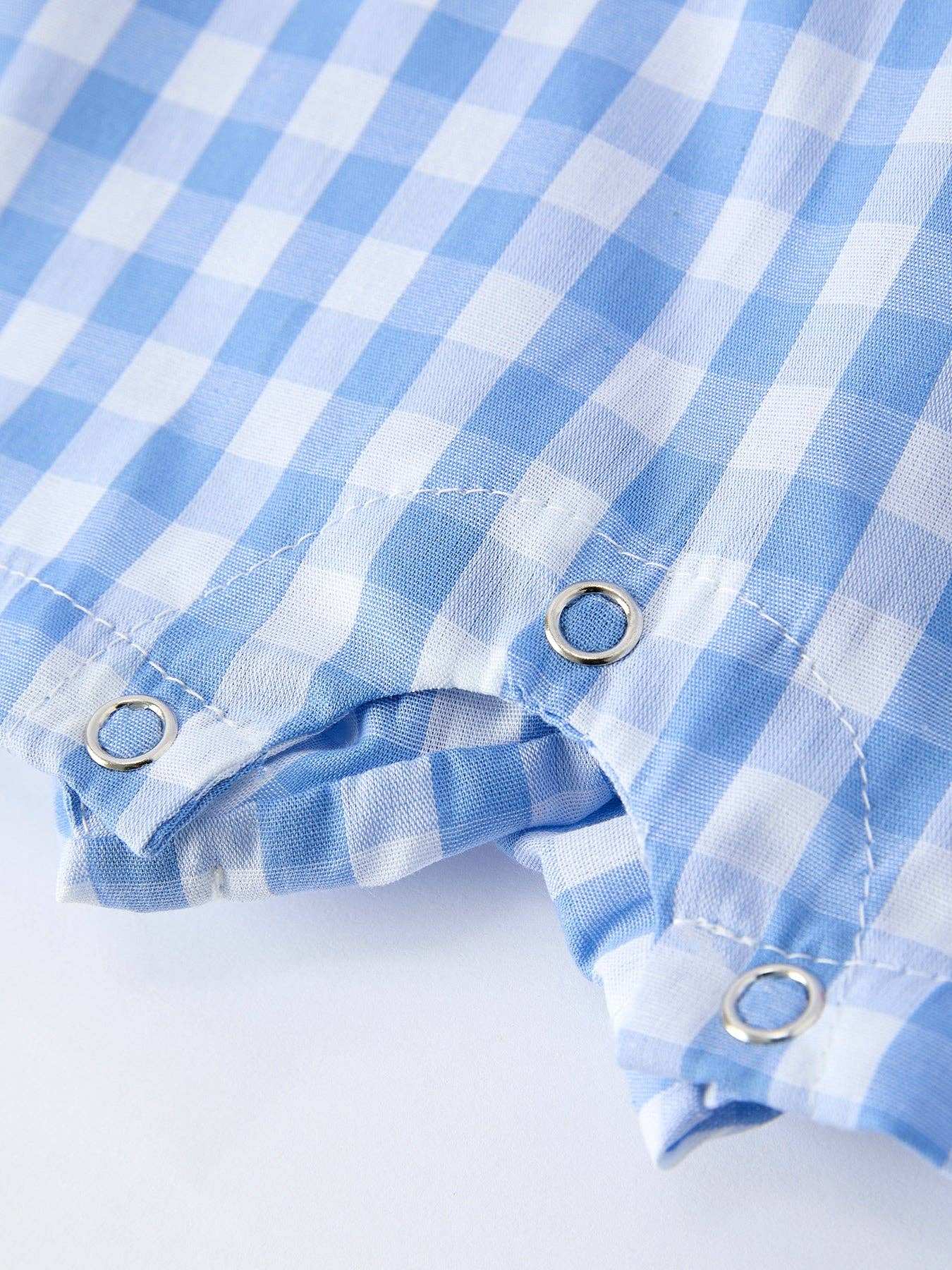 Rylee Faith Designs - Baby Boys Summer Strawberry Embroidered Smocked Romper