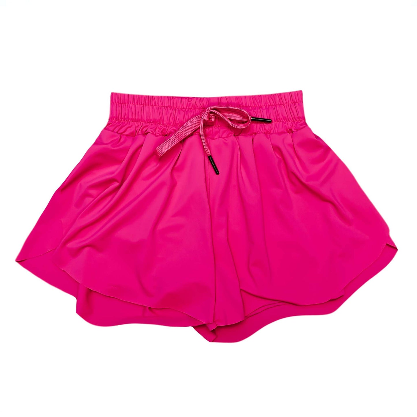 Neon Pink Butterfly Shorts, detail view