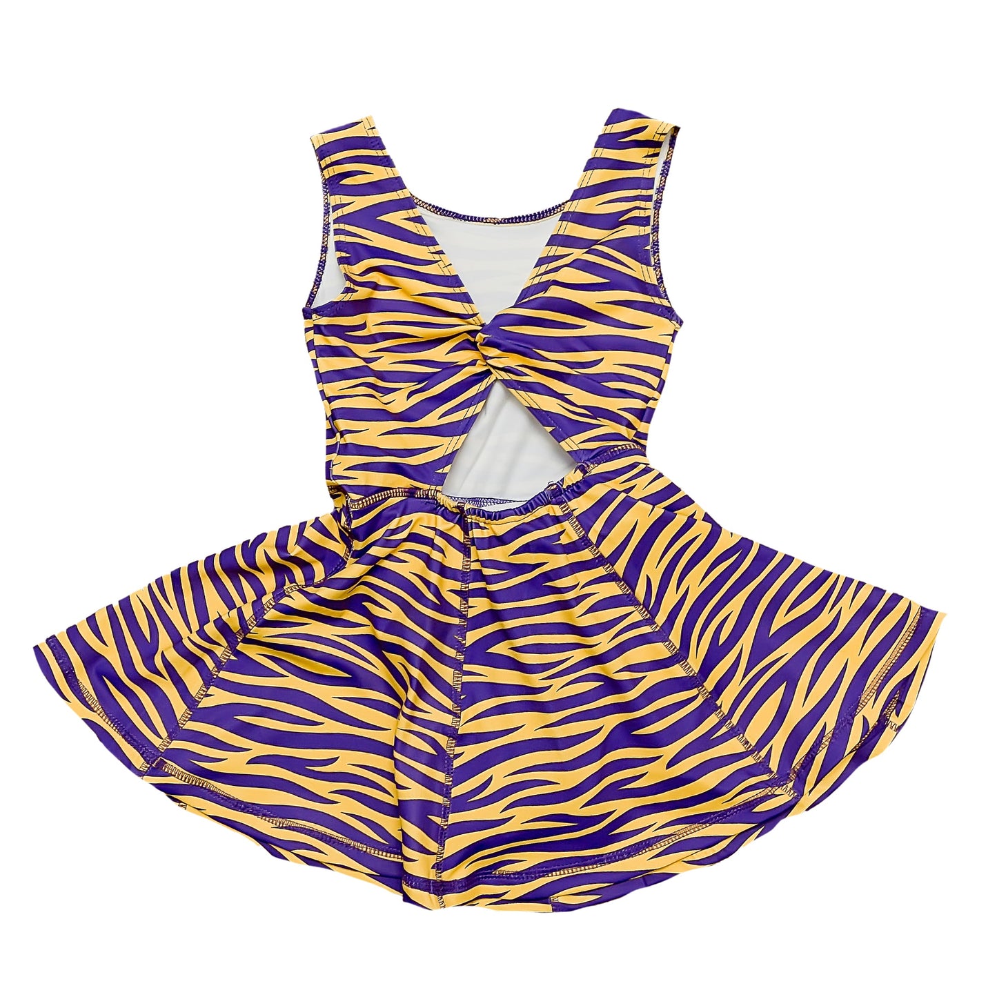 Tiger Striped Athleisure Kid Dress