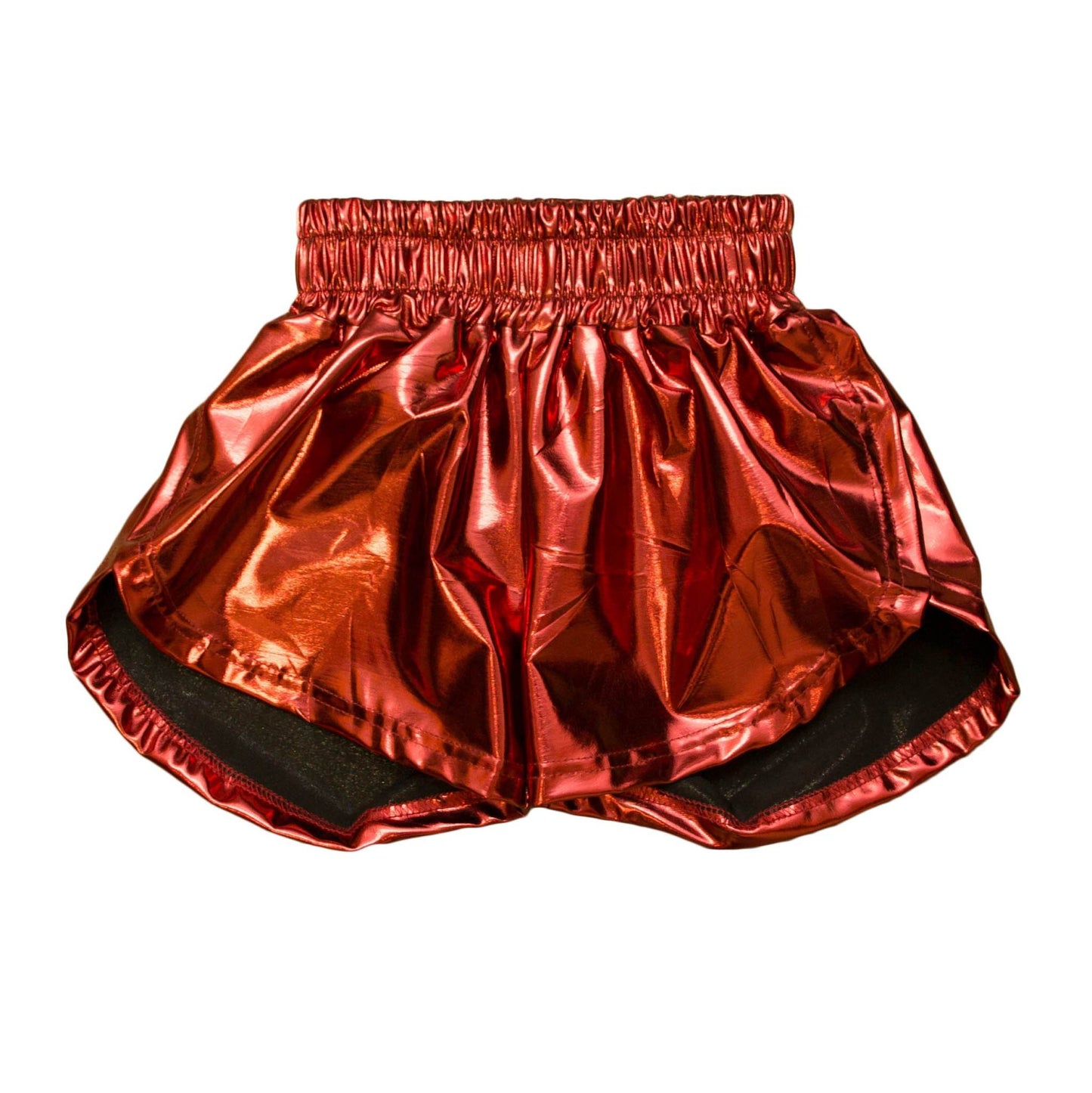 Maroon Metallic Shorts, back view