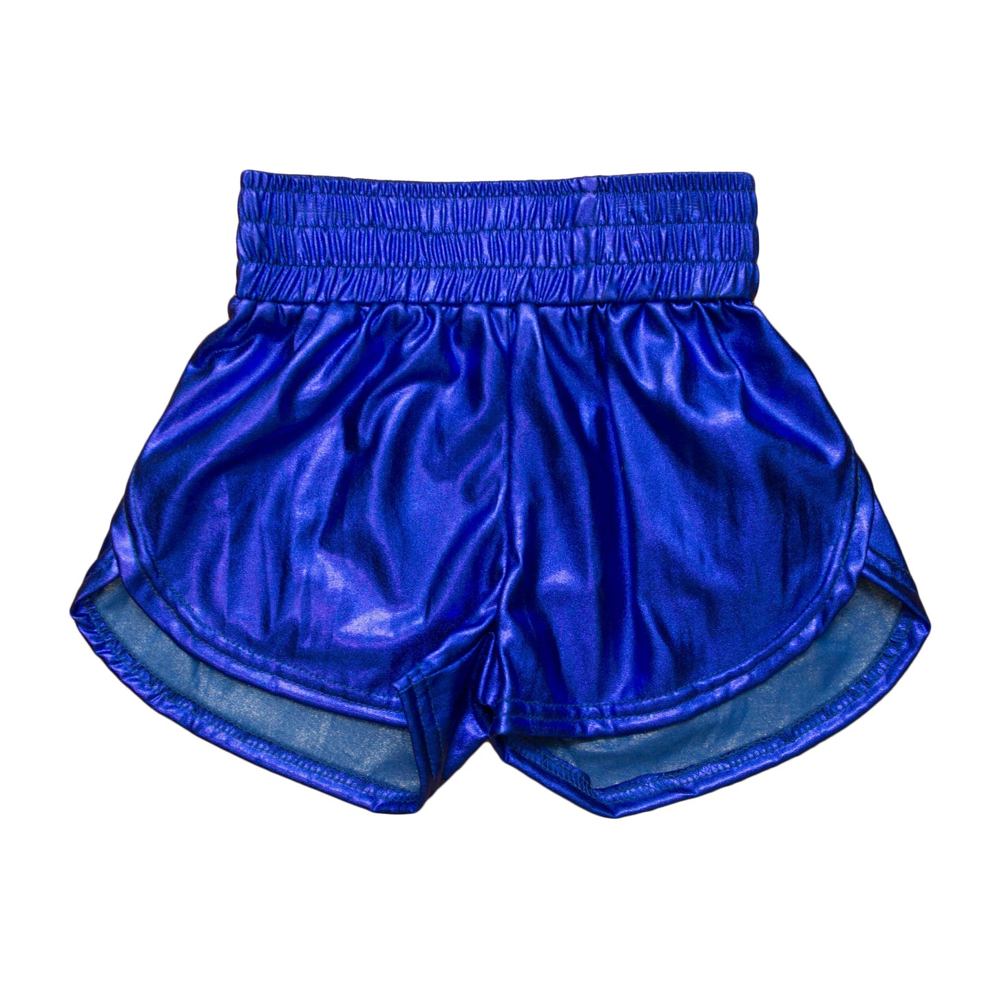 Royal Blue Metallic Shorts, back view