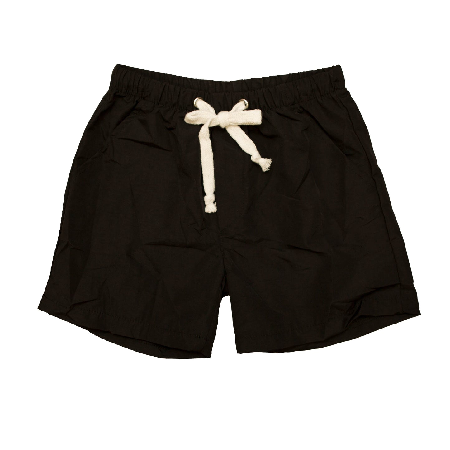 Black Phoenix boys lightweight athletic shorts with white drawstring