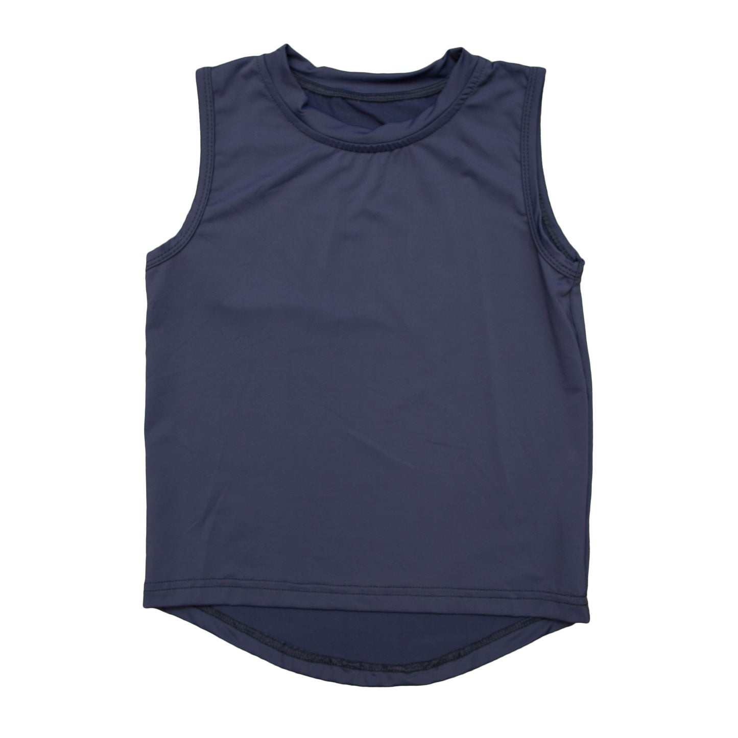 Navy Blue High Low Tank, back view