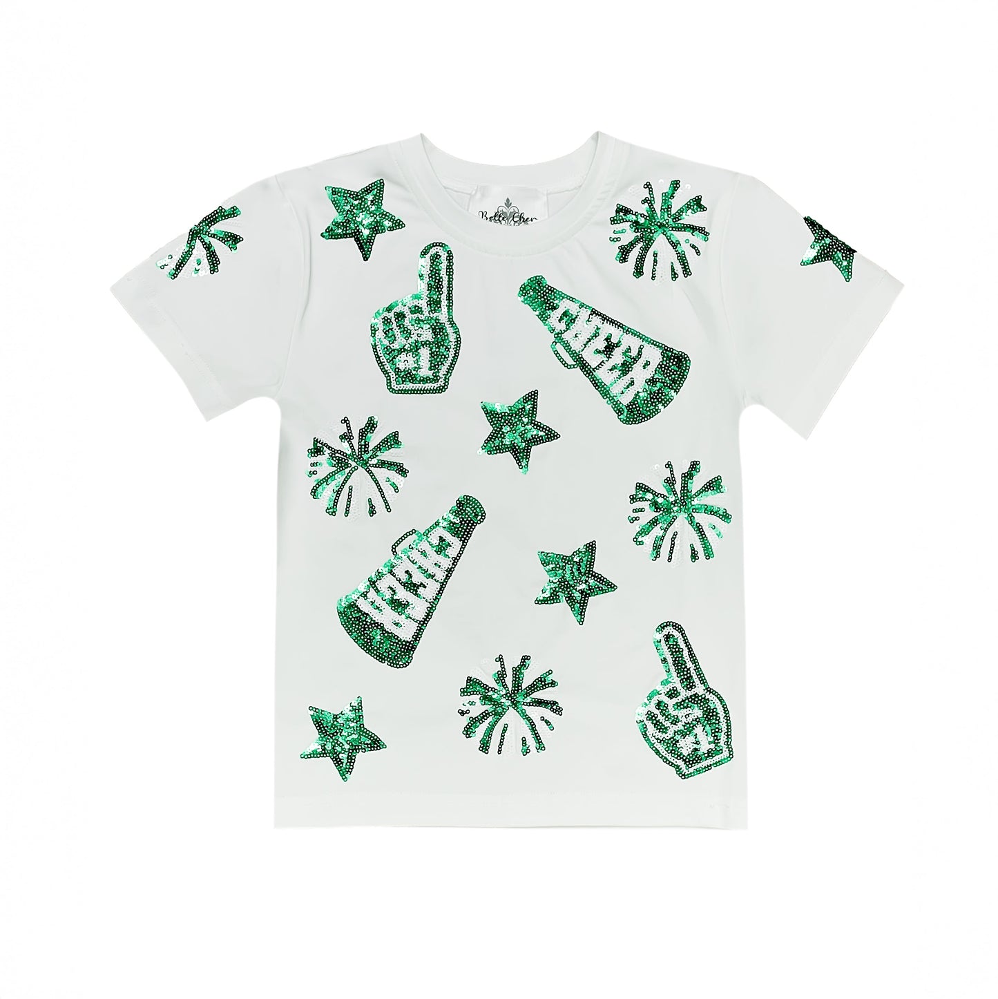 Green and White Cheer Shirt
