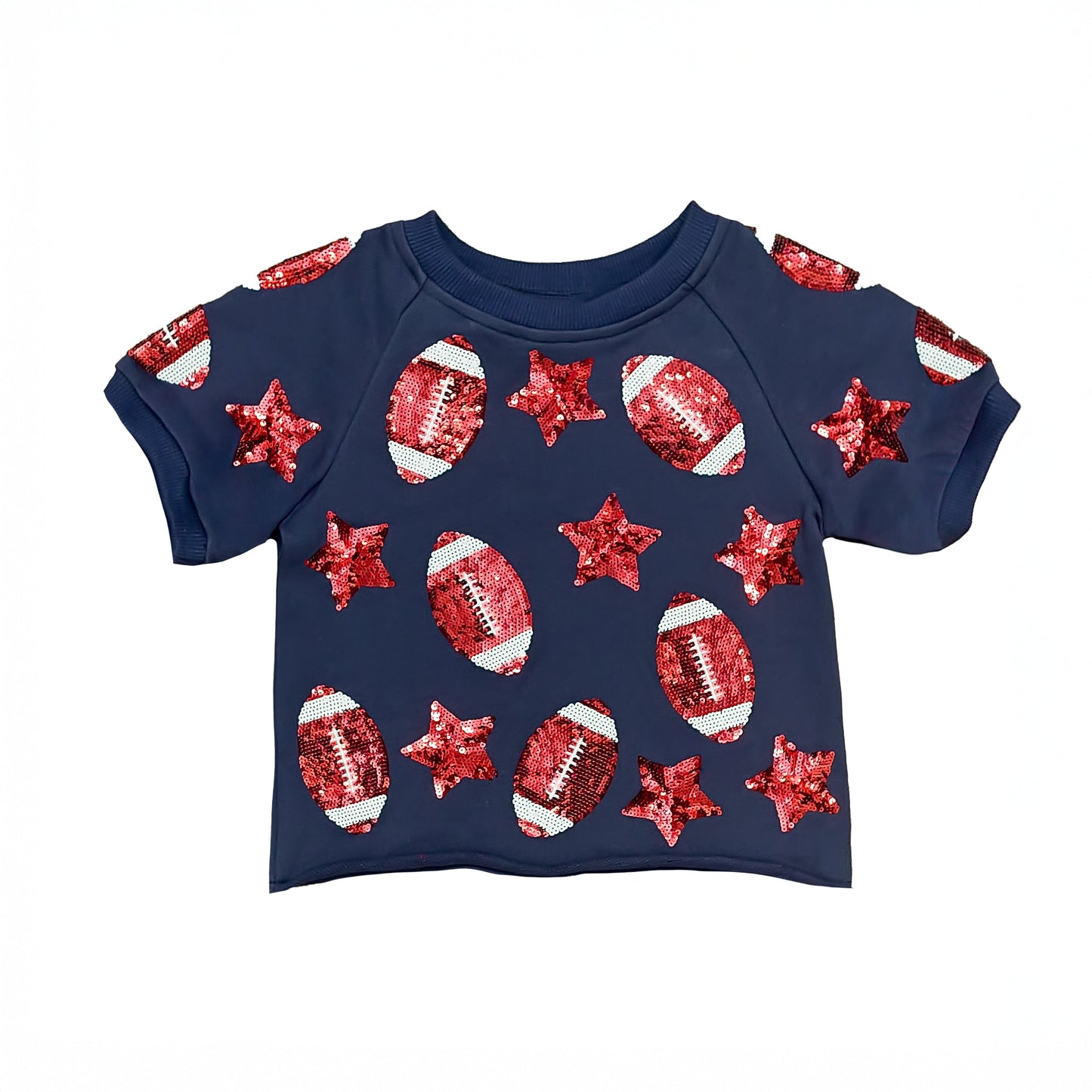 Navy and Red Football Top
