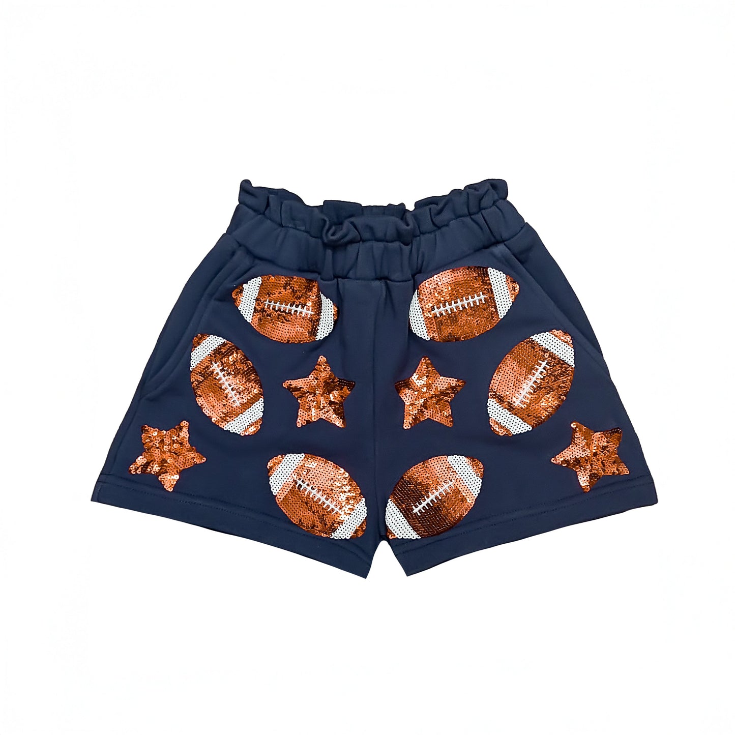 Navy and Orange Football Shorts