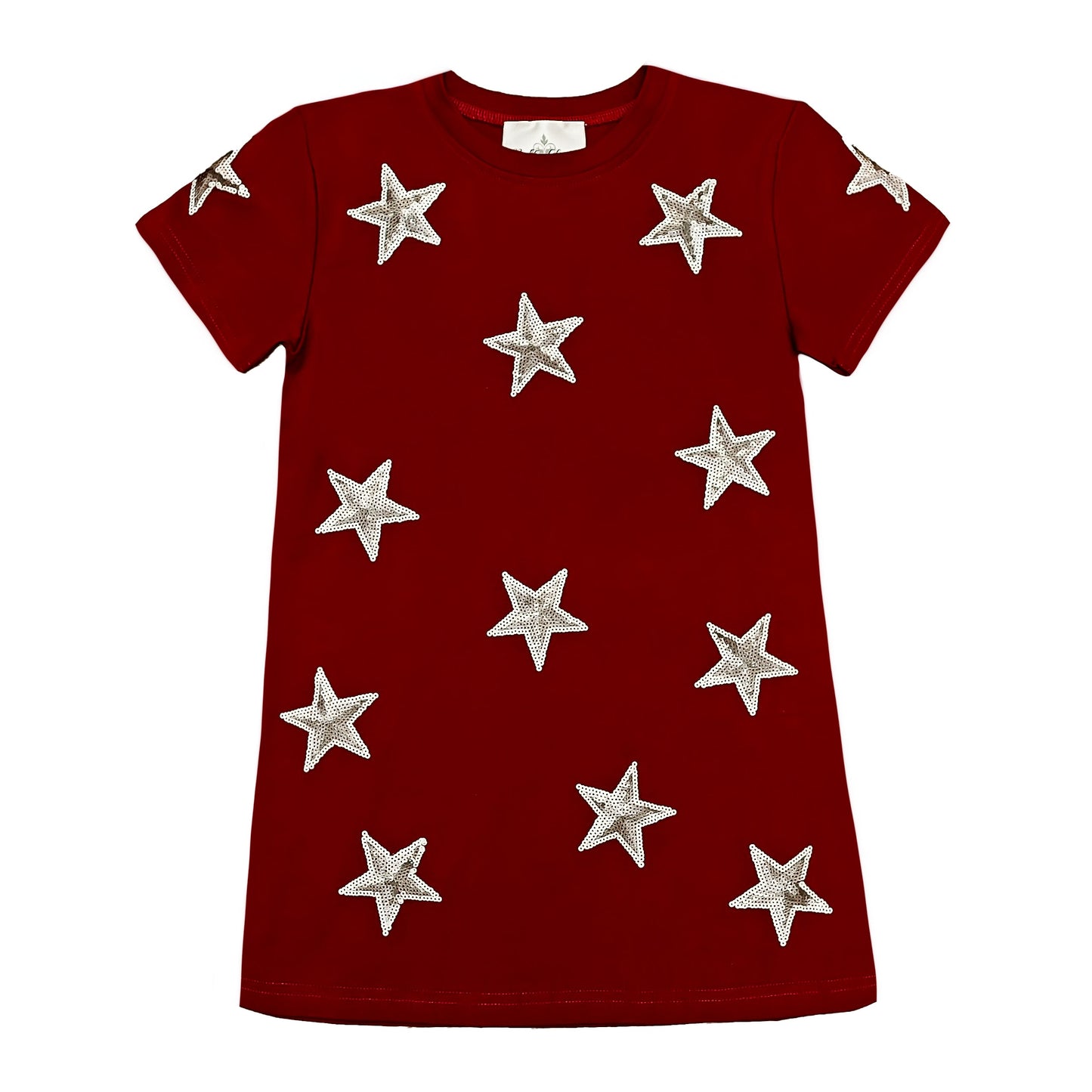 Maroon and Gray Star Kids Dress