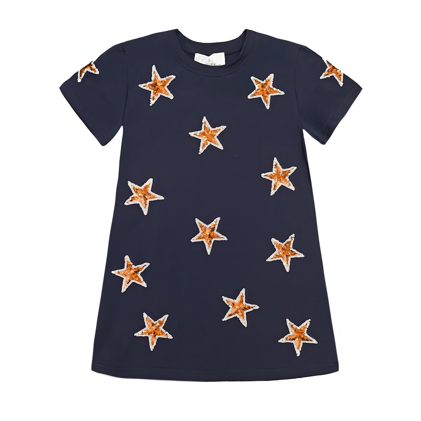 Navy and Orange Star Dress
