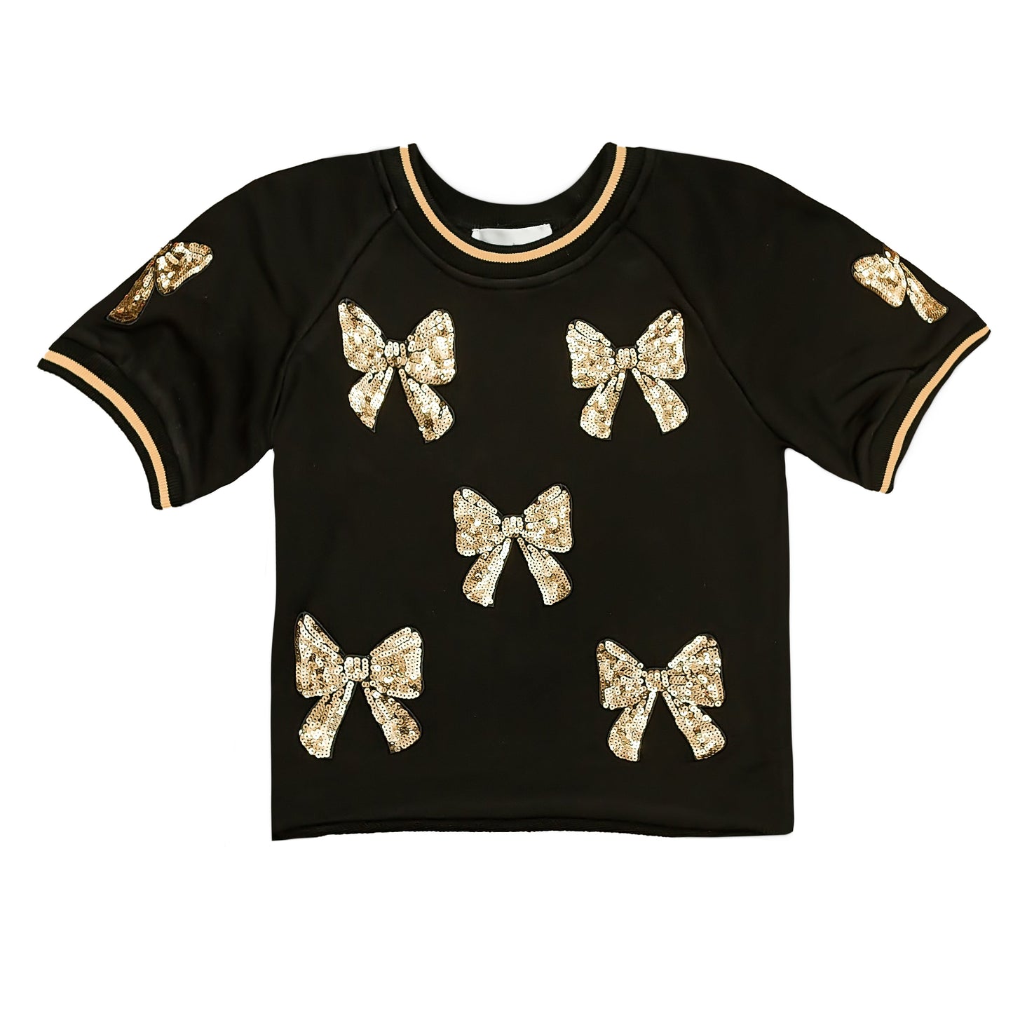 Black and Gold Bows Top