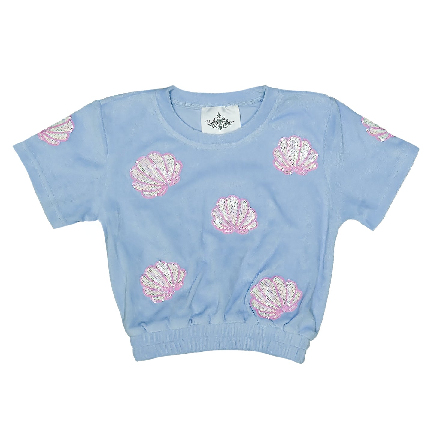 Light Blue Terry Cloth Seashell Top - back view