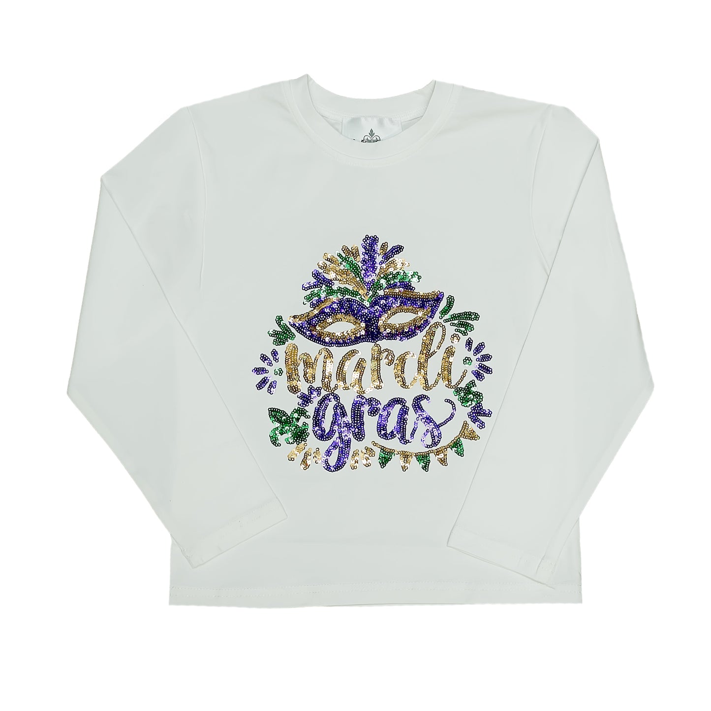 Mardi Gras Sequin Mask Long Sleeve