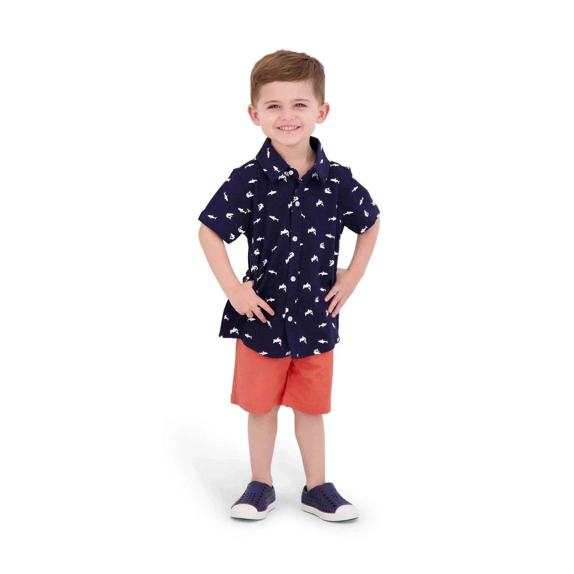 Andy & Evan - BOYS TWILL SHORTS - Coral