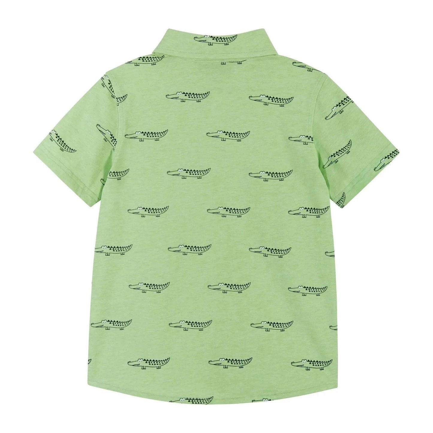 Andy & Evan - Boys Knit Buttondown - Lt Green Croc