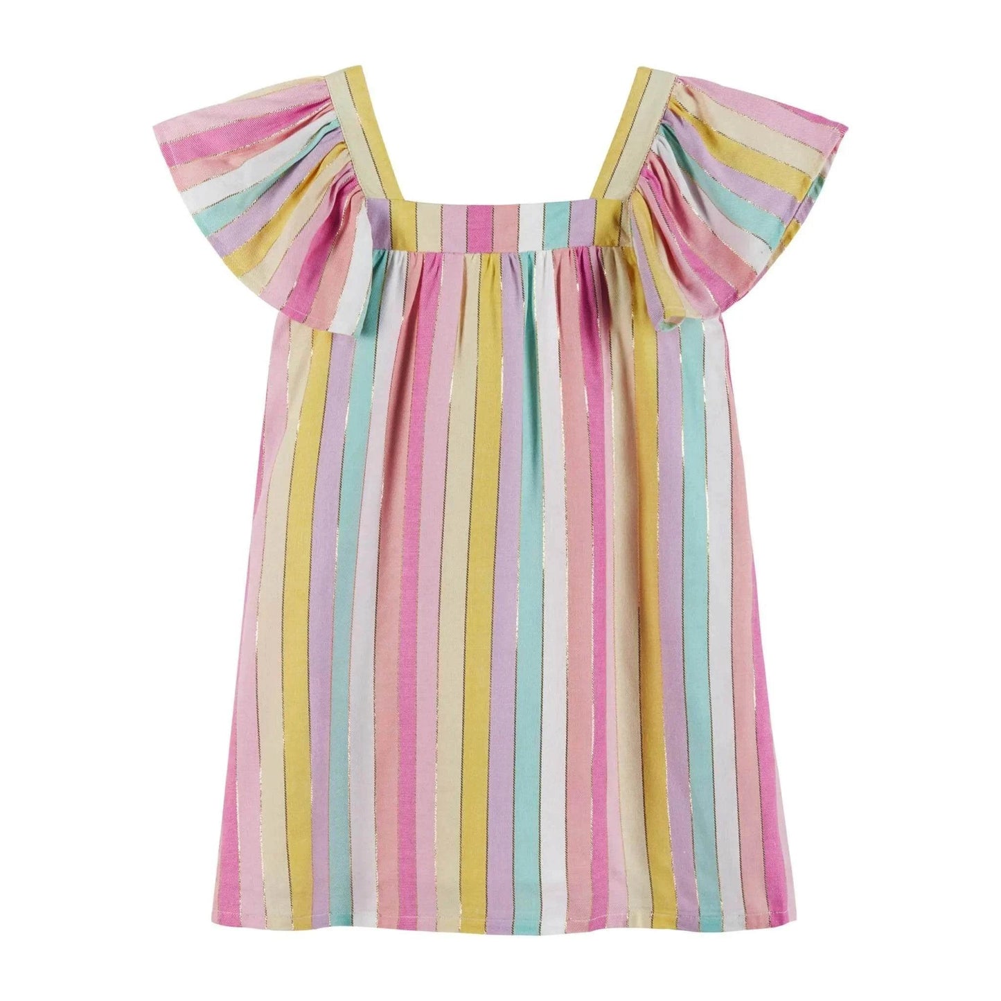 Girls Striped Lurex Dress front view