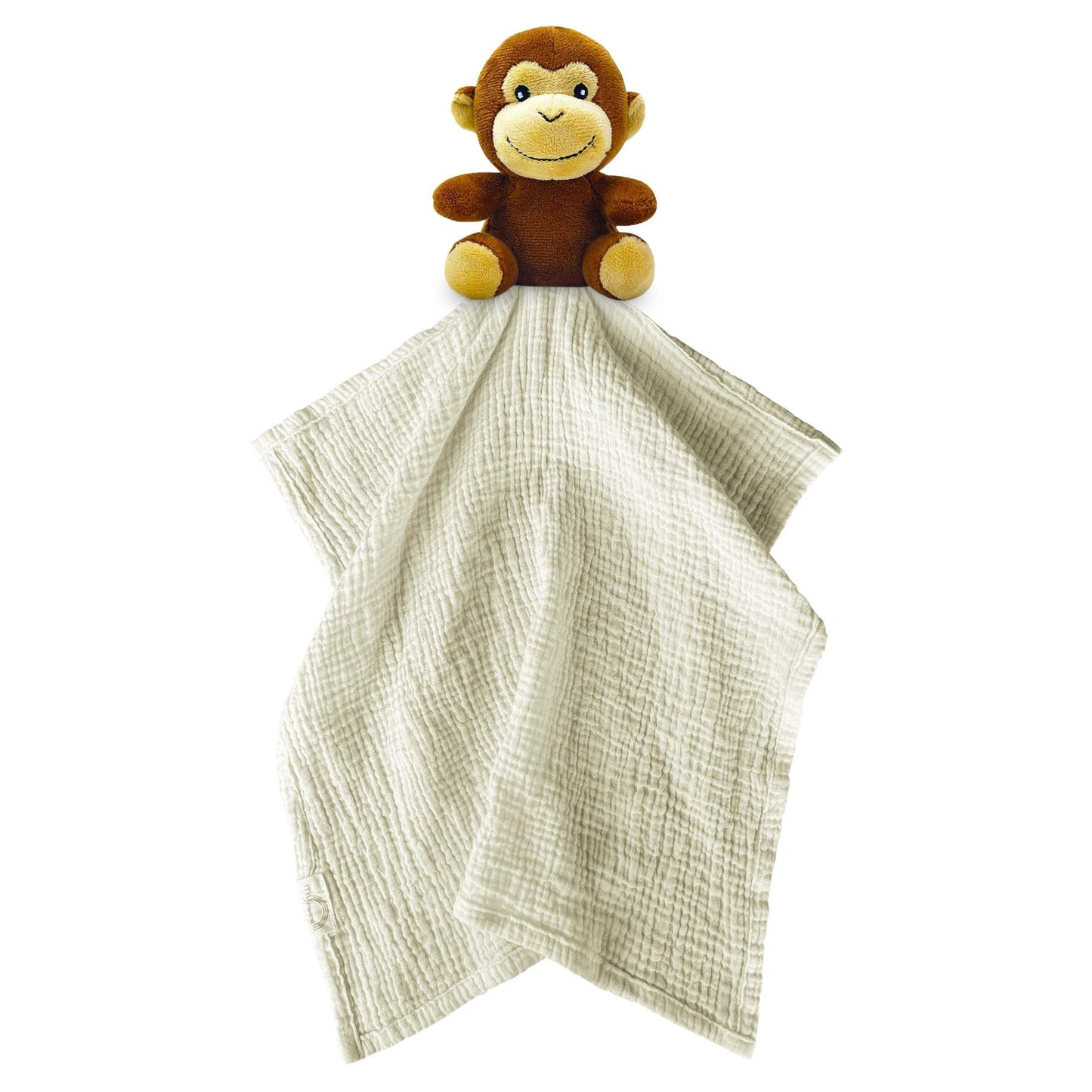 Me Lovey™ Monkey Lovey Security Blanket with soft plush monkey and cozy beige blanket for baby comfort and security