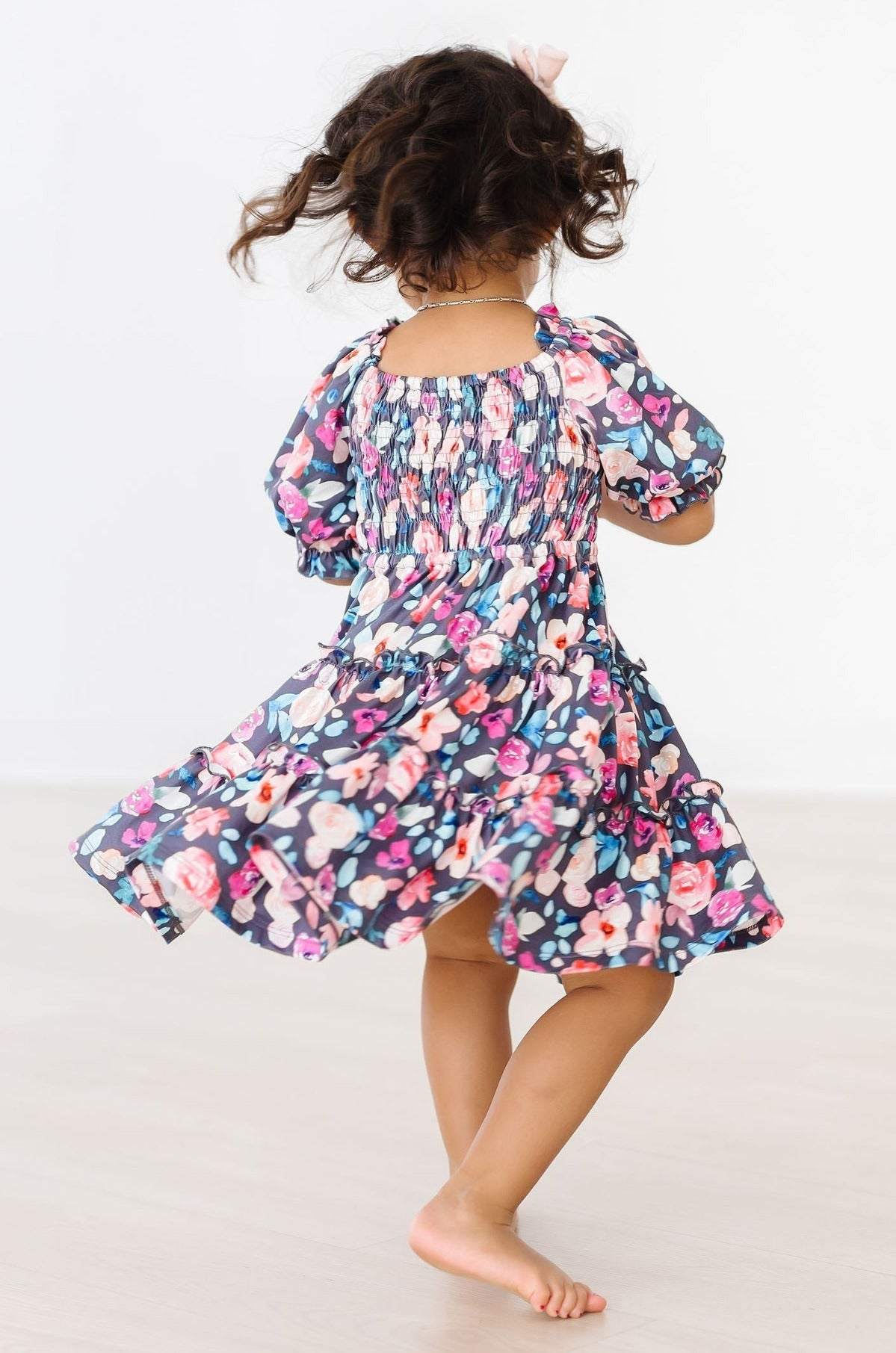 Beauty in Bloom Smocked Ruffle Dress styling detail