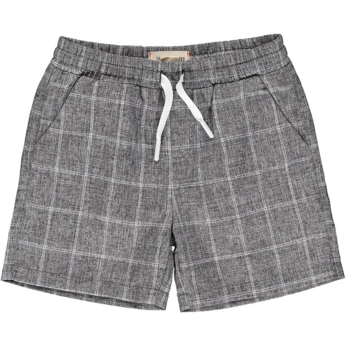 Black grid swim shorts back view