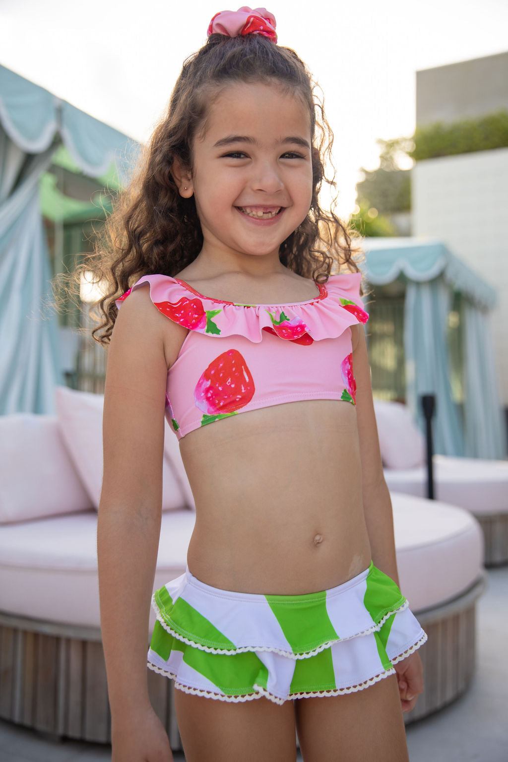 Sengana Fraise Two Piece Swimsuit fabric and material close-up