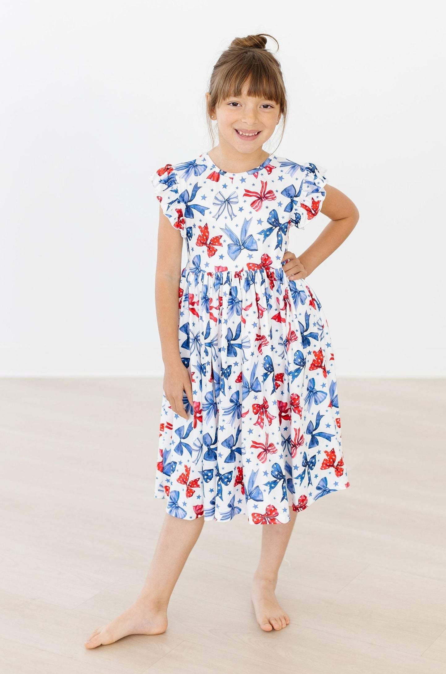 Born to Sparkle Flutter Sleeve Twirl Dress