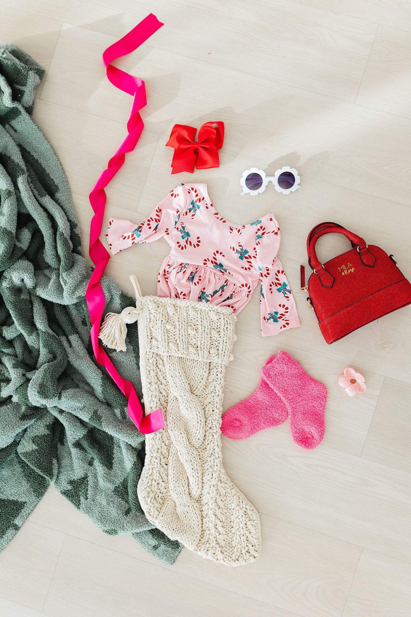 Candy Cane Cutie 3/4 Sleeve Pocket Twirl Dress