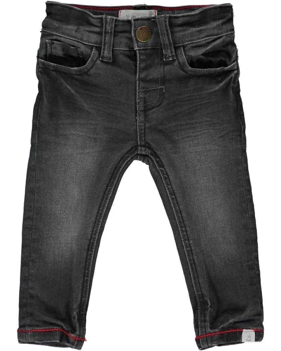 Charcoal slim fit denim jeans back view