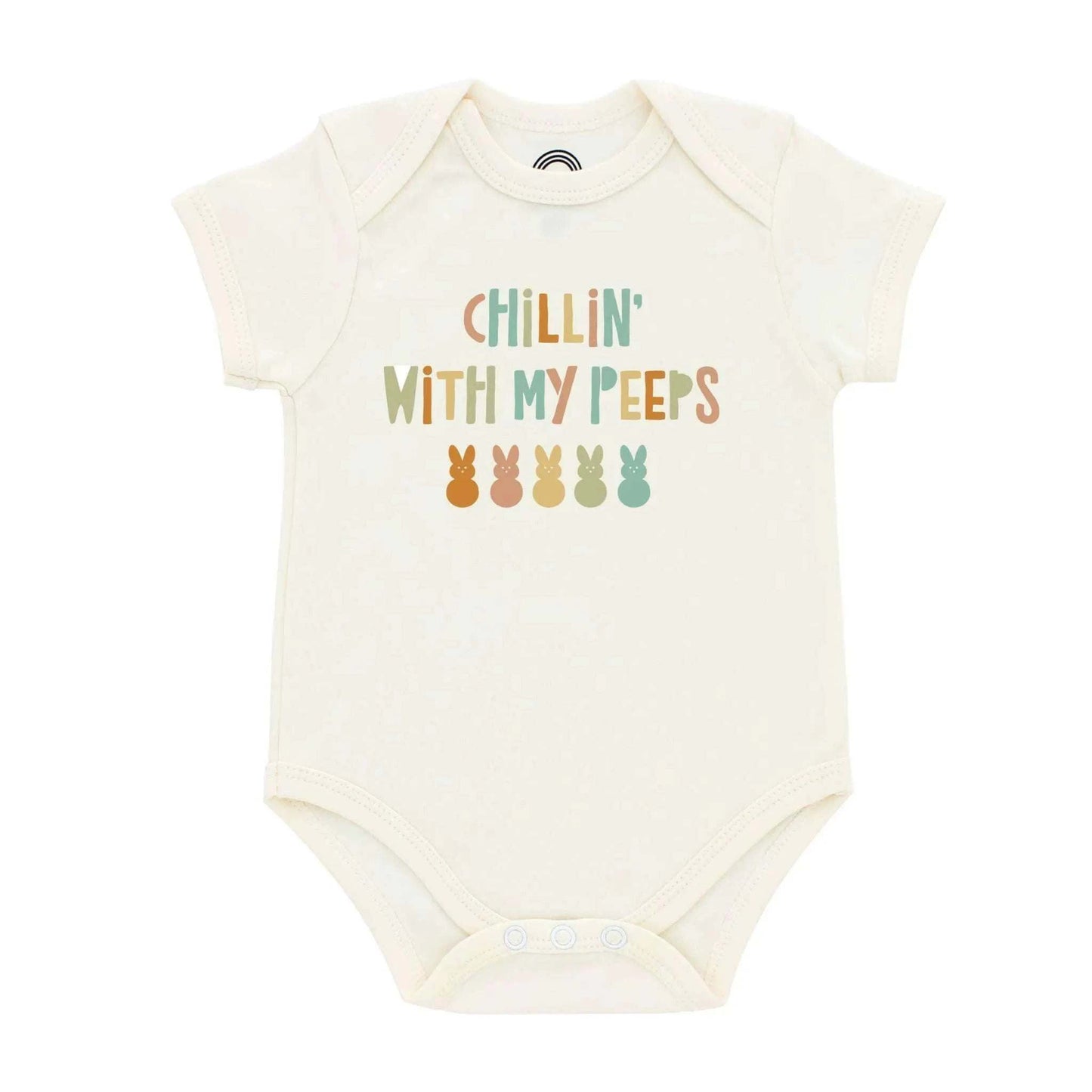 Chillin With My Peeps Easter Bunny Cotton Baby Onesie bodysuit front view