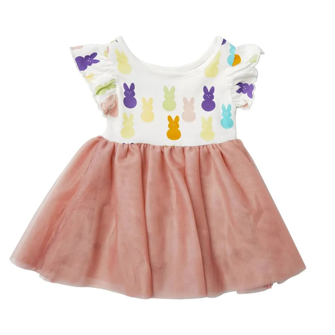 Emerson and Friends - Peeps Easter Bunny Tulle Twirl Baby Dress and Girl Dress