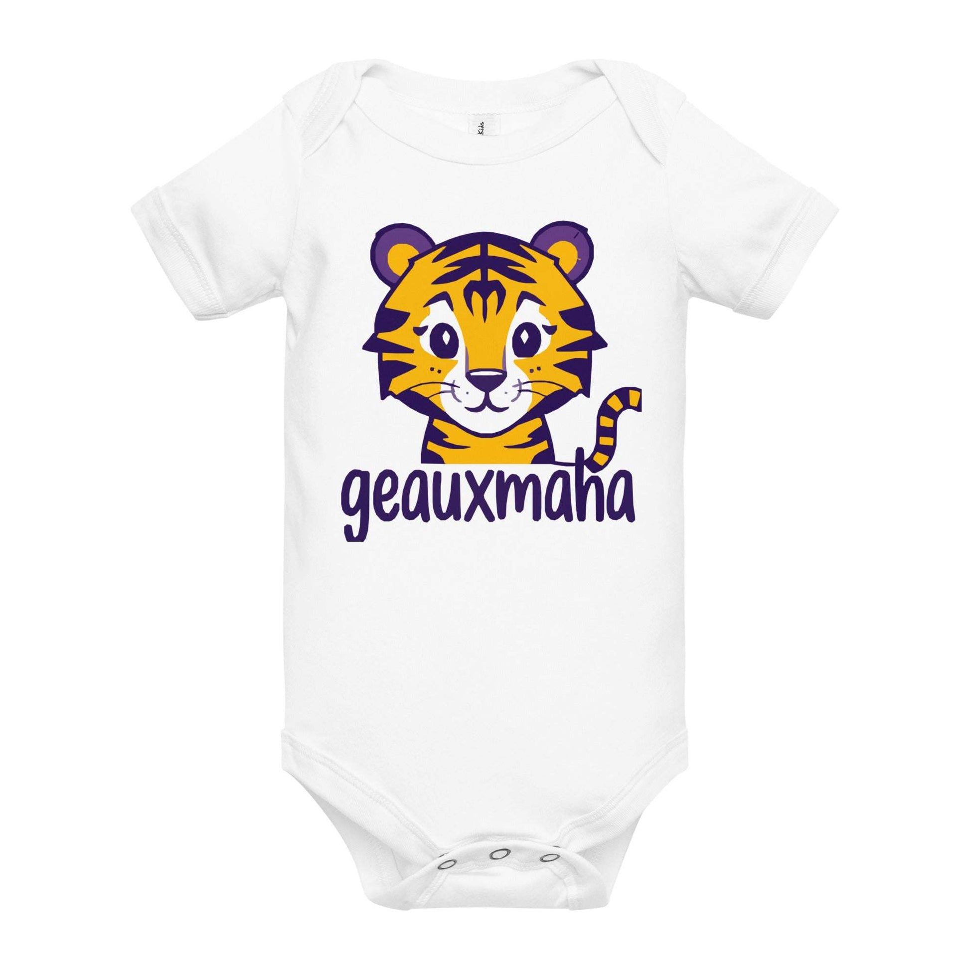 Geauxmaha Tiger Baby Onesie – Purple & Gold