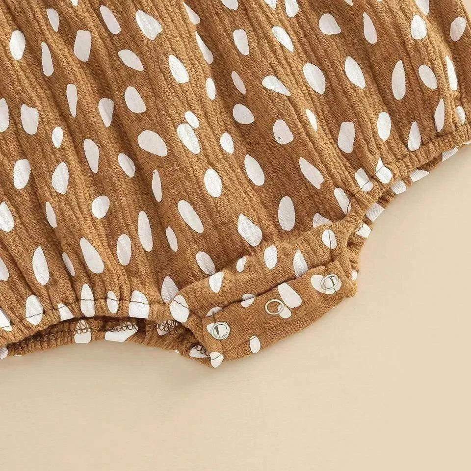 Jennifer Ann Bubble Romper - Fawn detail view
